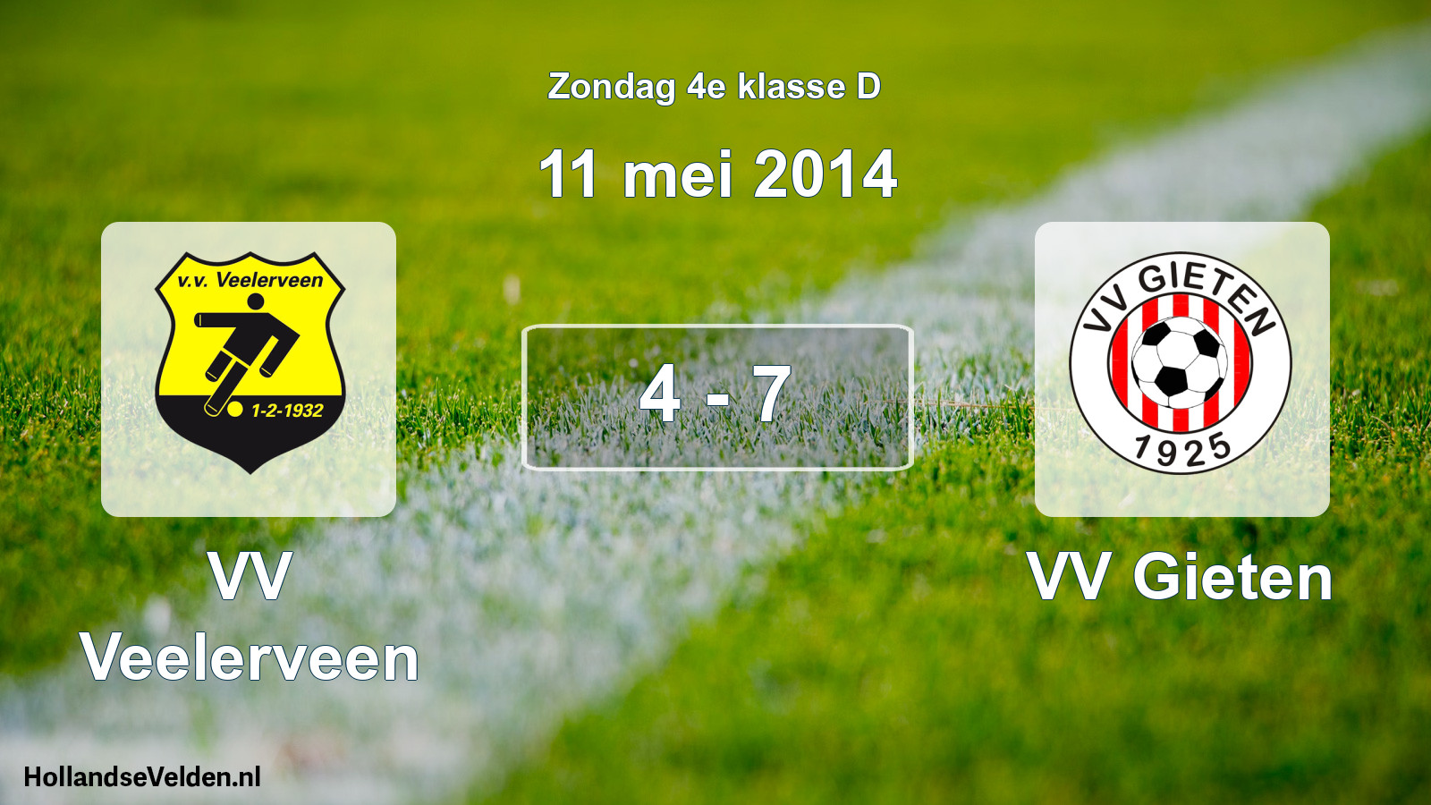 Total number of matches played: VV Veelerveen - VV Gieten 4 - 7 (11 May 2014)