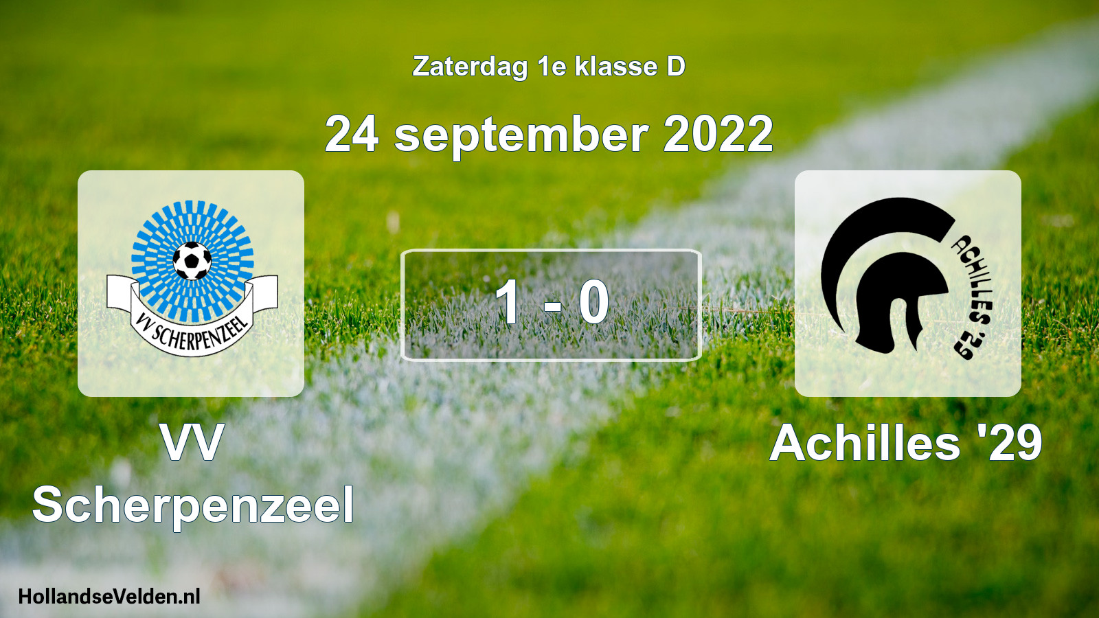 Total number of matches played: VV Scherpenzeel - Achilles '29 1 - 0 (24 September 2022)