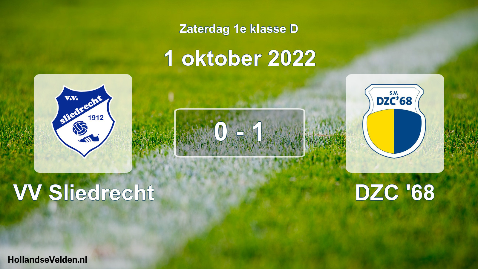 Total number of matches played: VV Sliedrecht - DZC '68 0 - 1 (1 October 2022)
