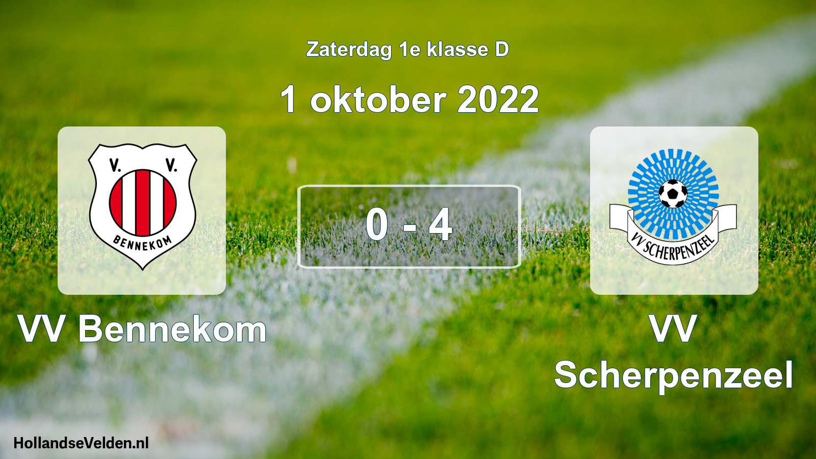 Total number of matches played: VV Bennekom - VV Scherpenzeel 0 - 4 (1 October 2022)