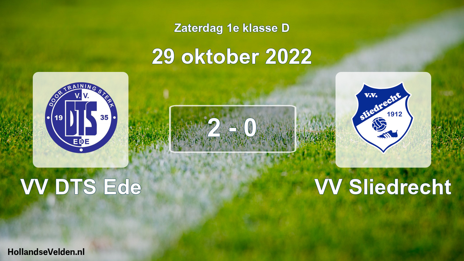 Total number of matches played: VV DTS Ede - VV Sliedrecht 2 - 0 (29 October 2022)