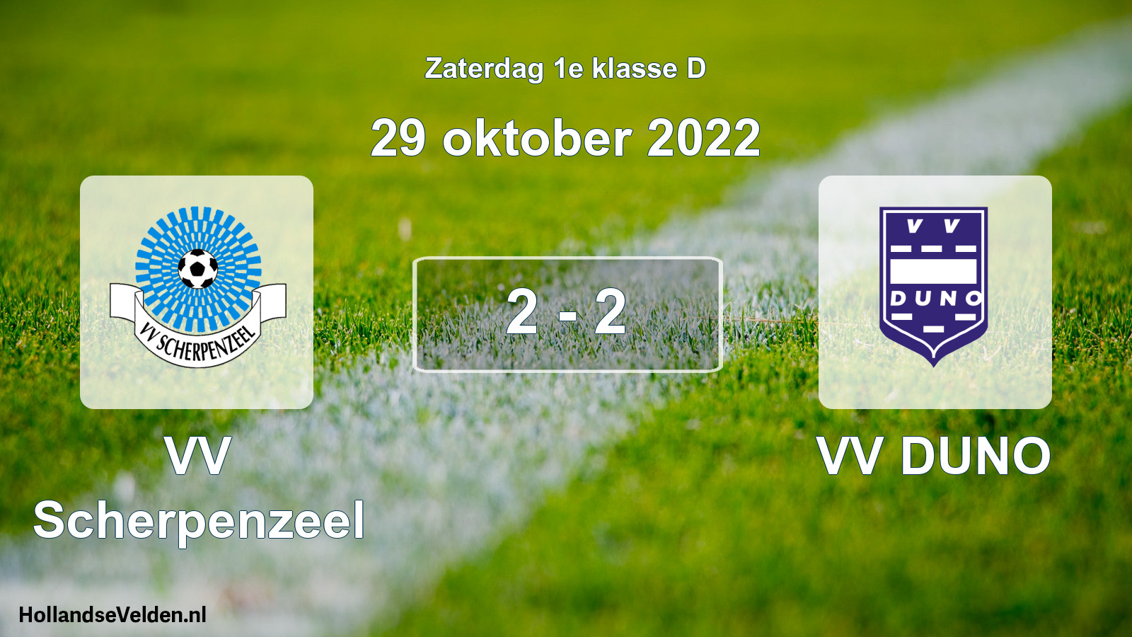 Total number of matches played: VV Scherpenzeel - VV DUNO 2 - 2 (29 October 2022)
