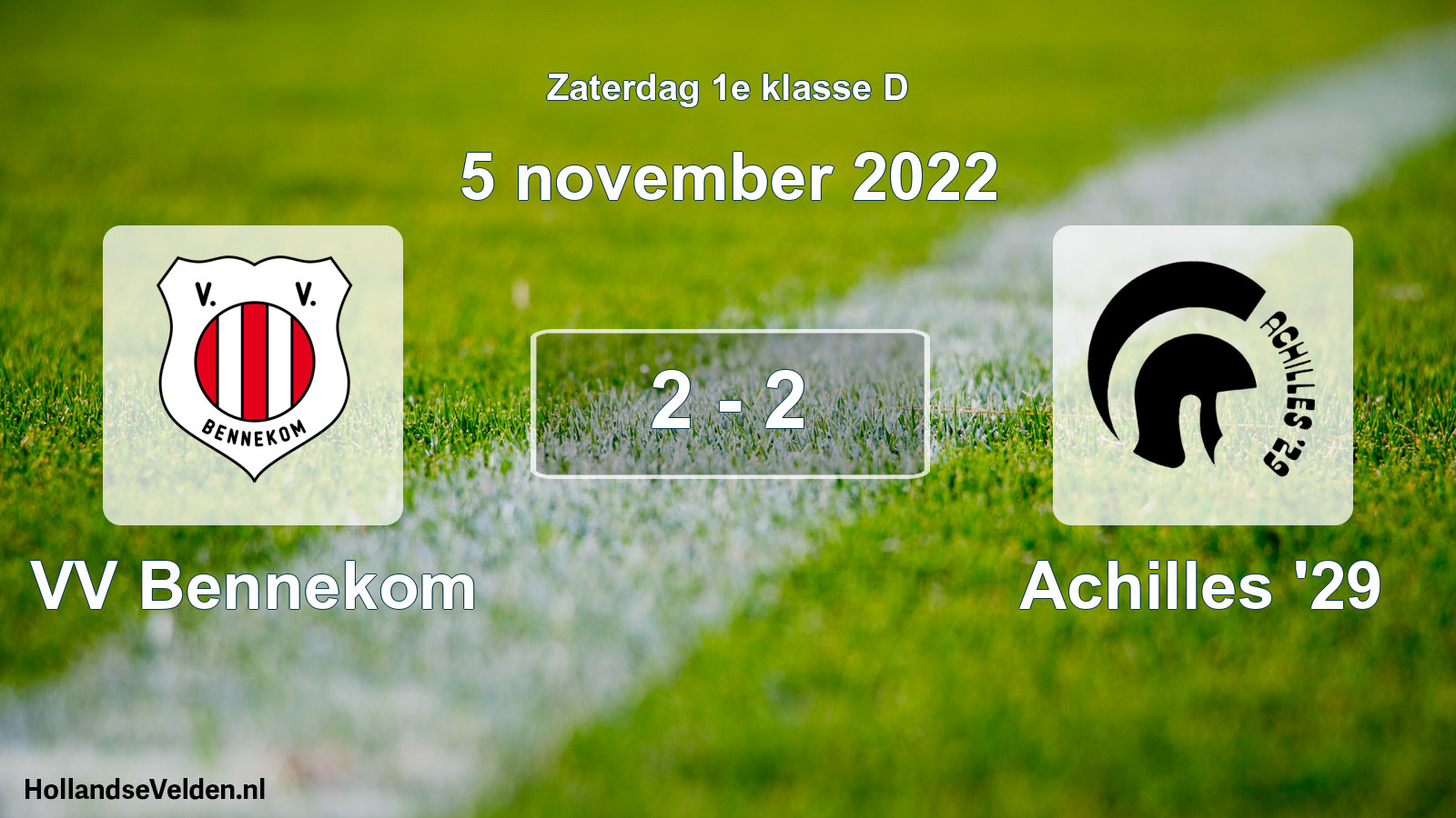 Total number of matches played: VV Bennekom - Achilles '29 2 - 2 (5 November 2022)