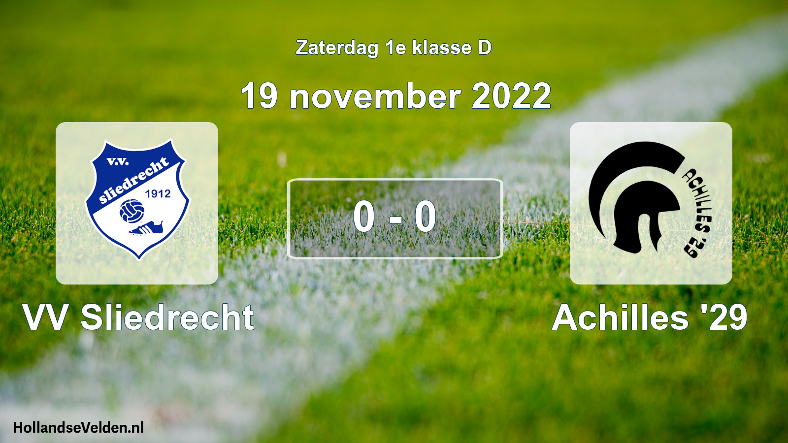 Total number of matches played: VV Sliedrecht - Achilles '29 0 - 0 (19 November 2022)