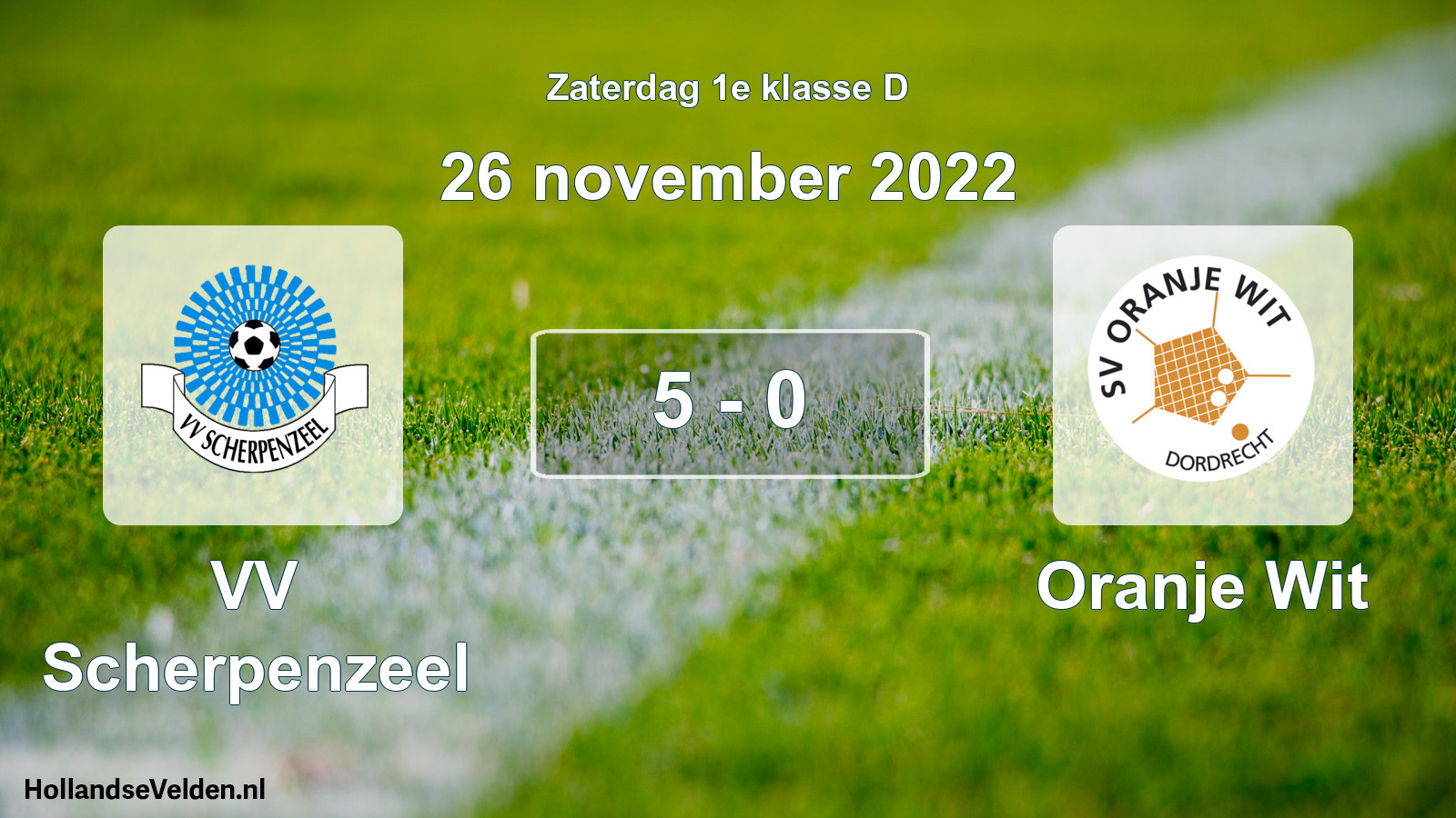 Total number of matches played: VV Scherpenzeel - Oranje Wit 5 - 0 (26 November 2022)