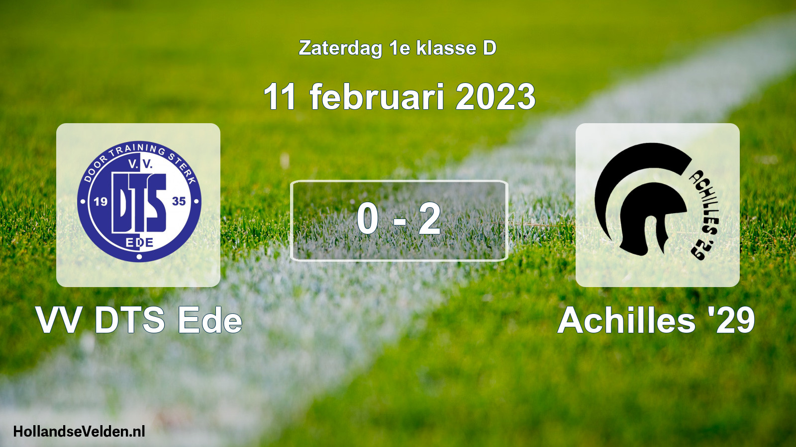 Total number of matches played: VV DTS Ede - Achilles '29 0 - 2 (11 February 2023)