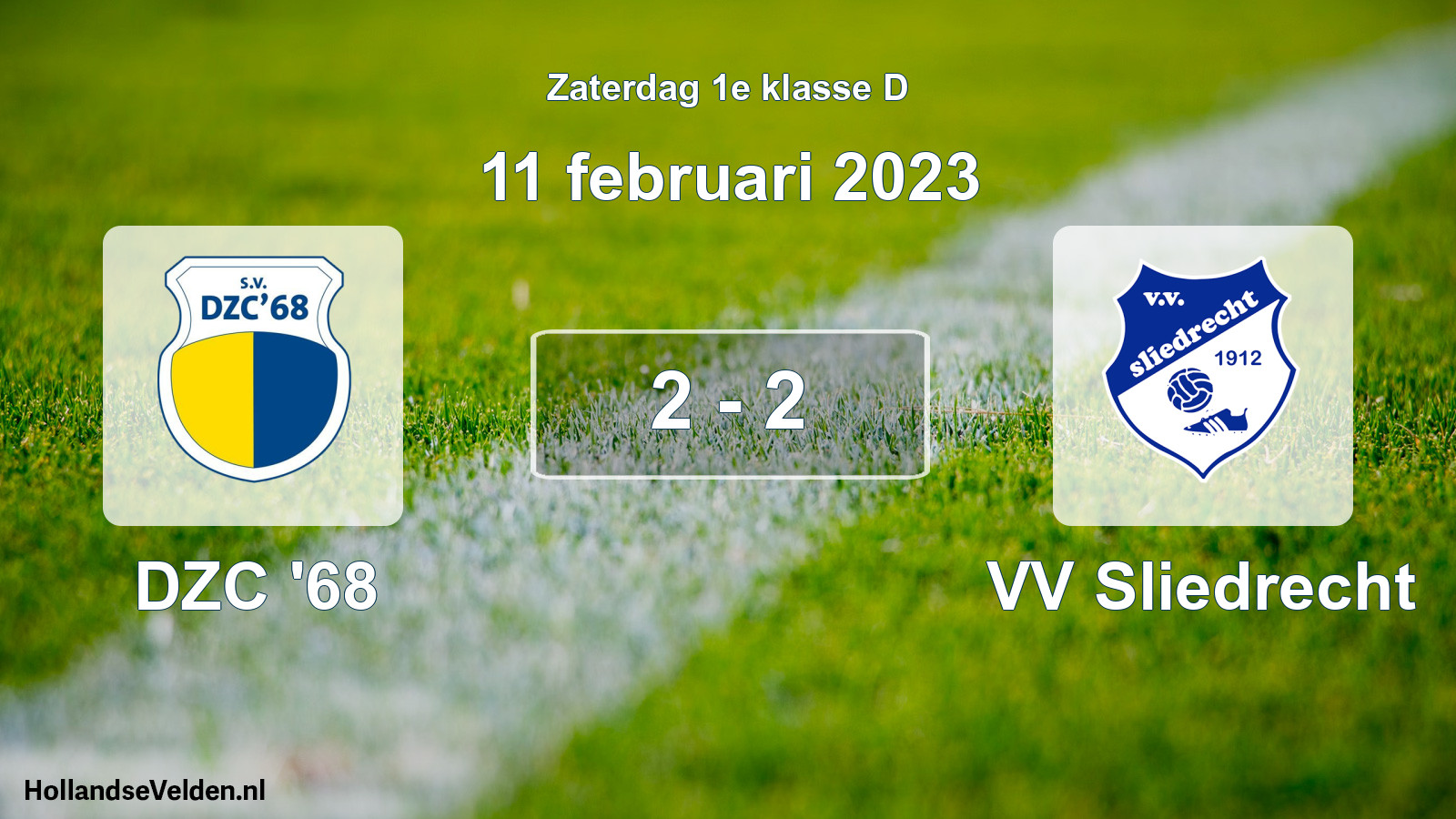 Total number of matches played: DZC '68 - VV Sliedrecht 2 - 2 (11 February 2023)