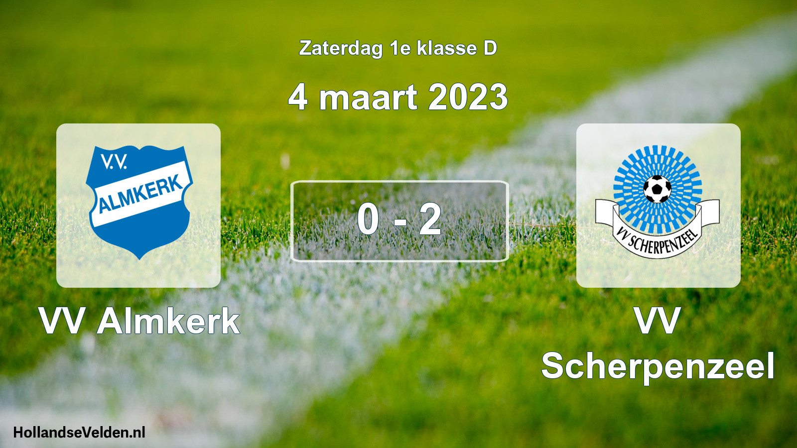 Total number of matches played: VV Almkerk - VV Scherpenzeel 0 - 2 (4 March 2023)
