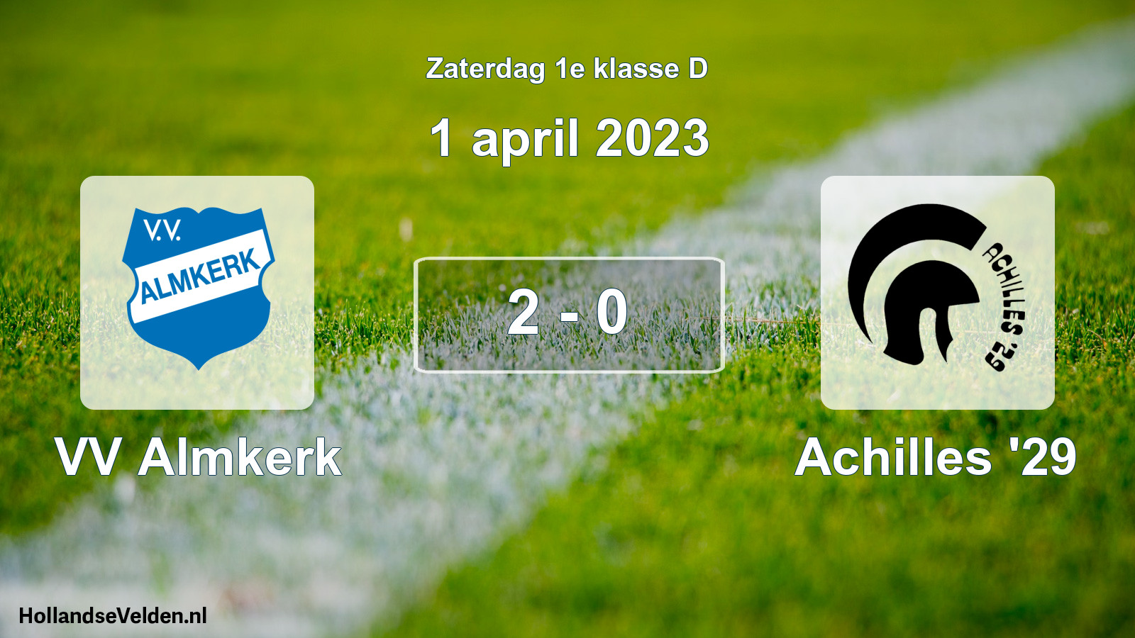 Total number of matches played: VV Almkerk - Achilles '29 2 - 0 (1 April 2023)