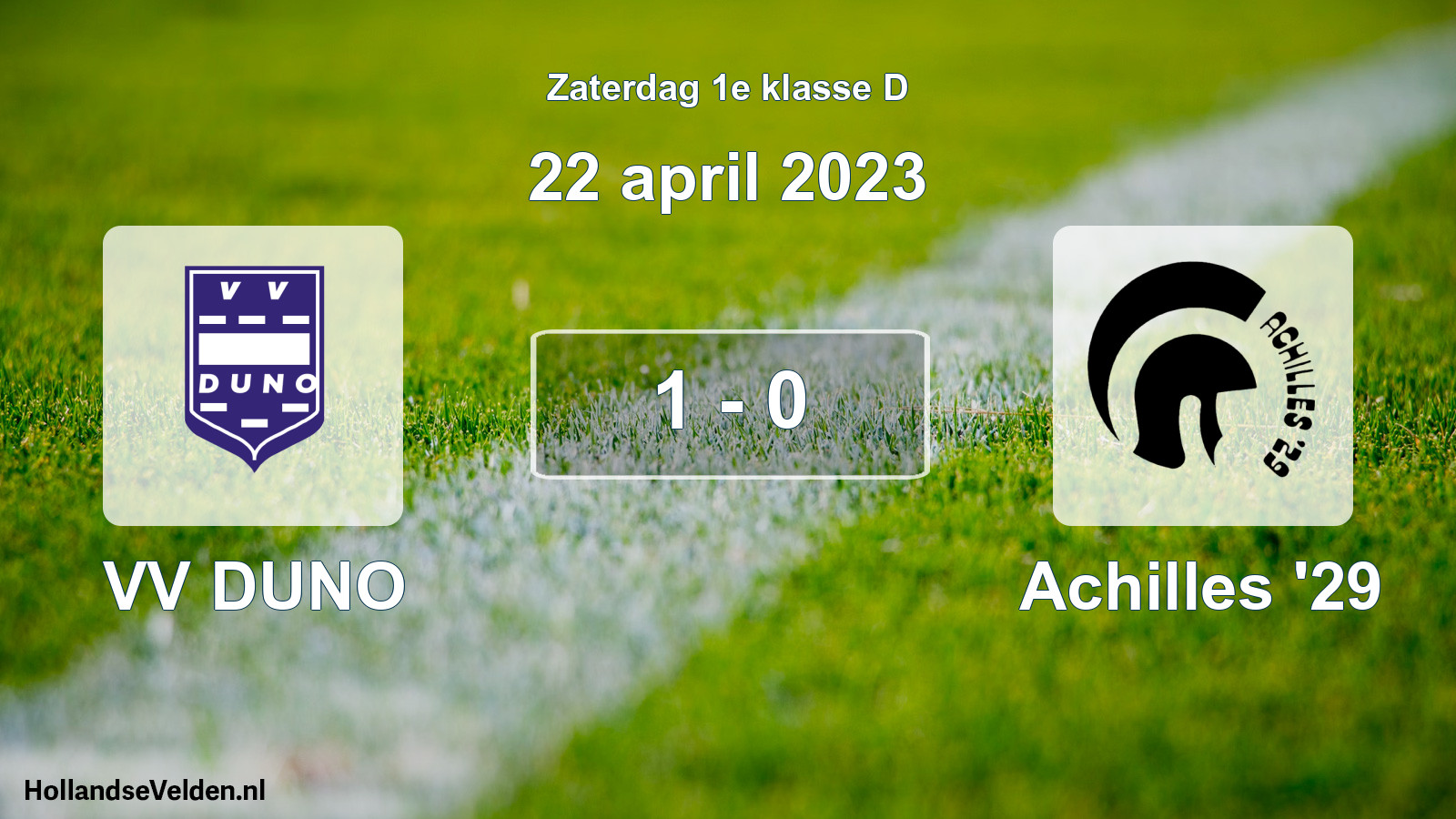Total number of matches played: VV DUNO - Achilles '29 1 - 0 (22 April 2023)