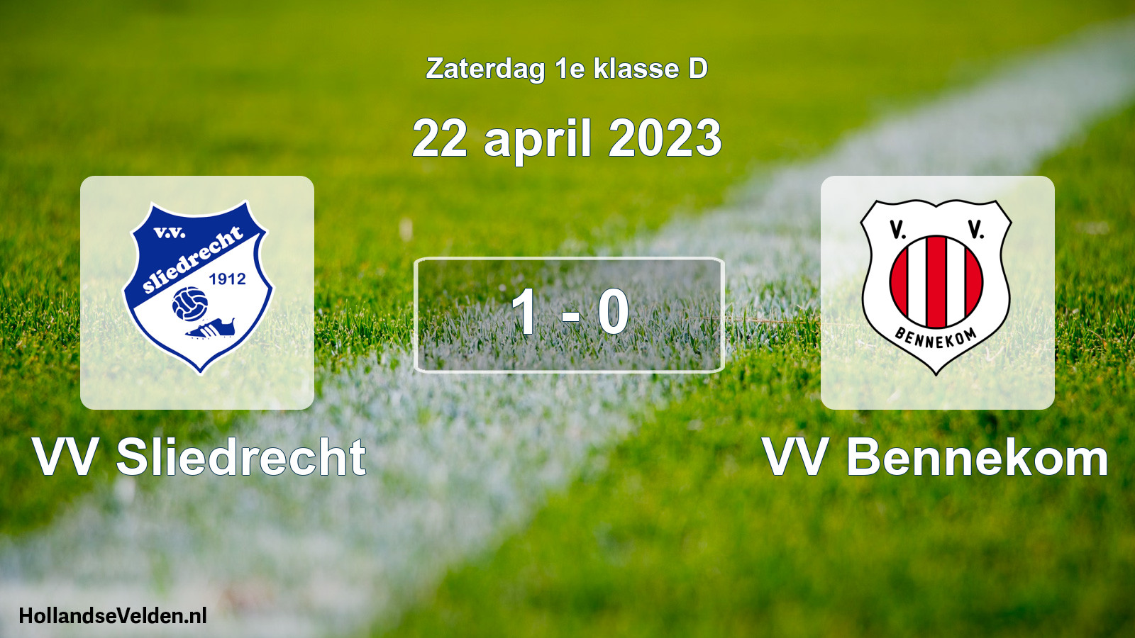 Total number of matches played: VV Sliedrecht - VV Bennekom 1 - 0 (22 April 2023)