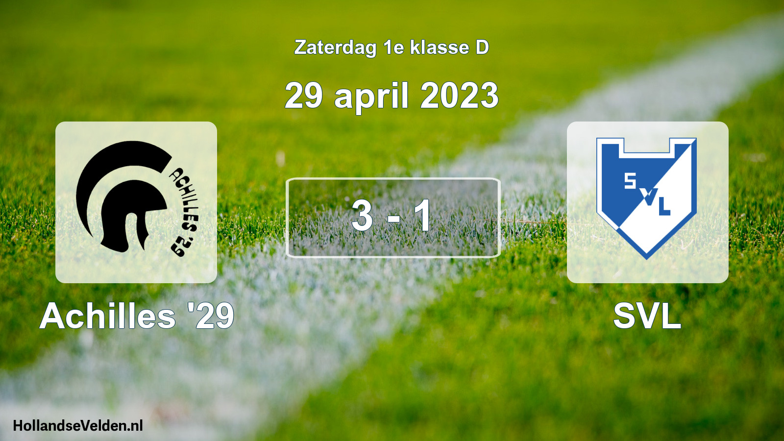 Total number of matches played: Achilles '29 - SVL 3 - 1 (29 April 2023)
