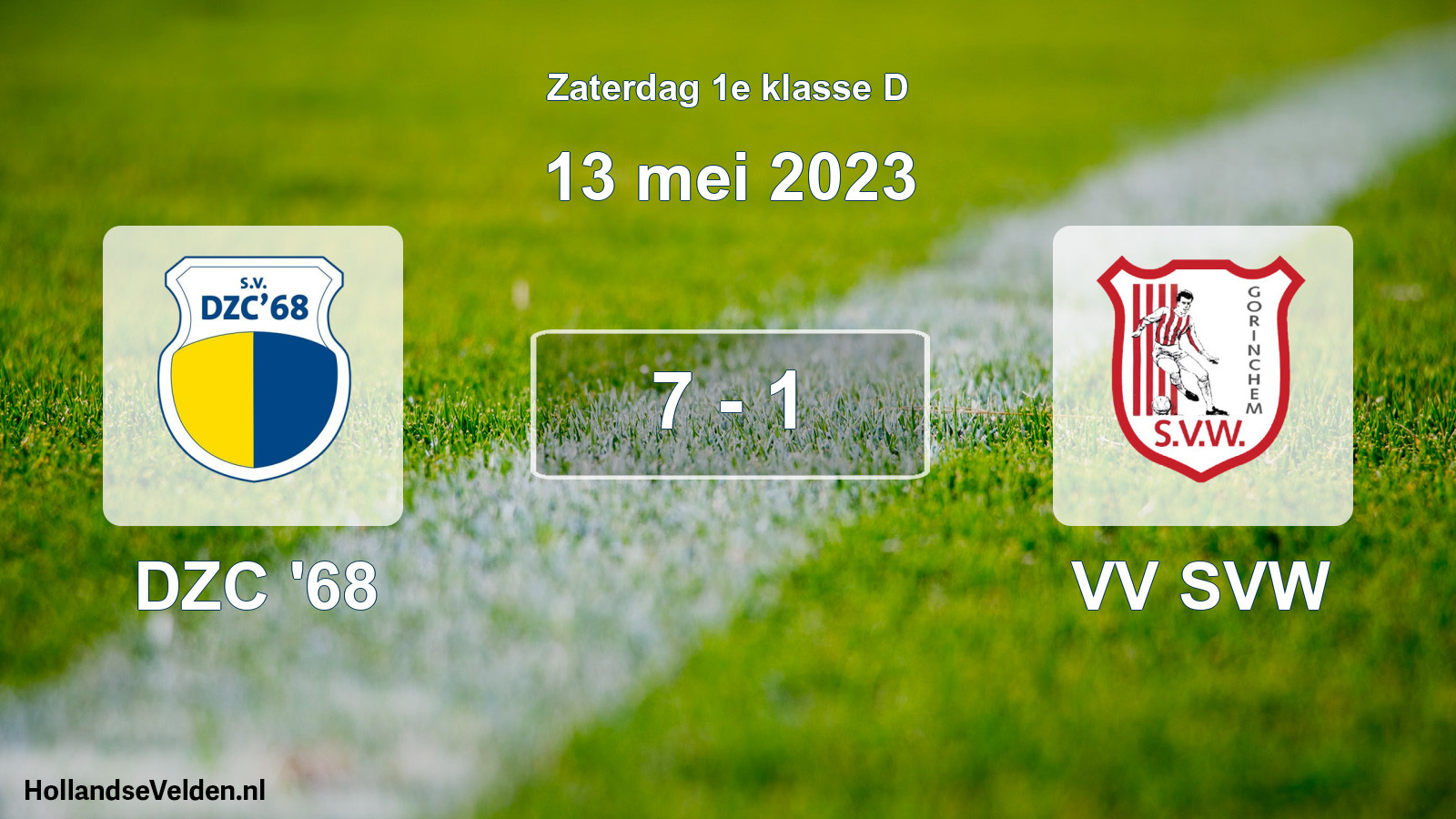 Total number of matches played: DZC '68 - VV SVW 7 - 1 (13 May 2023)