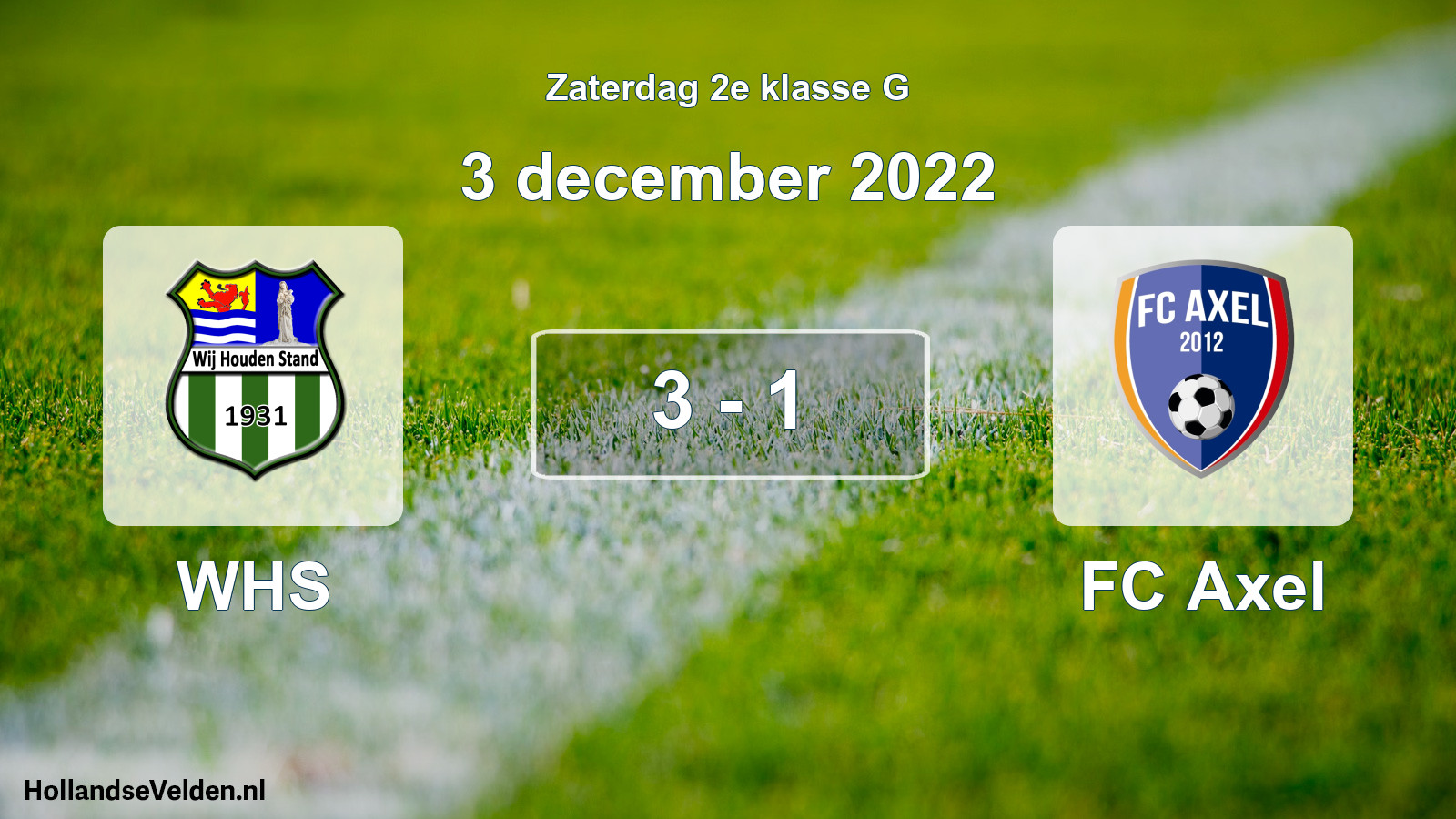 Total number of matches played: WHS - FC Axel 3 - 1 (3 December 2022)