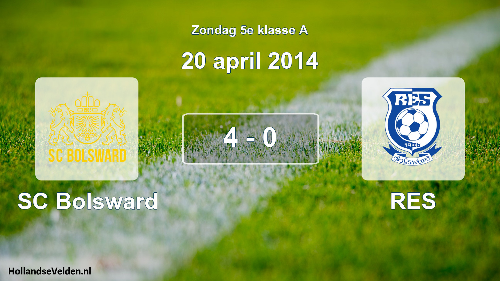 Total number of matches played: SC Bolsward - RES 4 - 0 (20 April 2014)