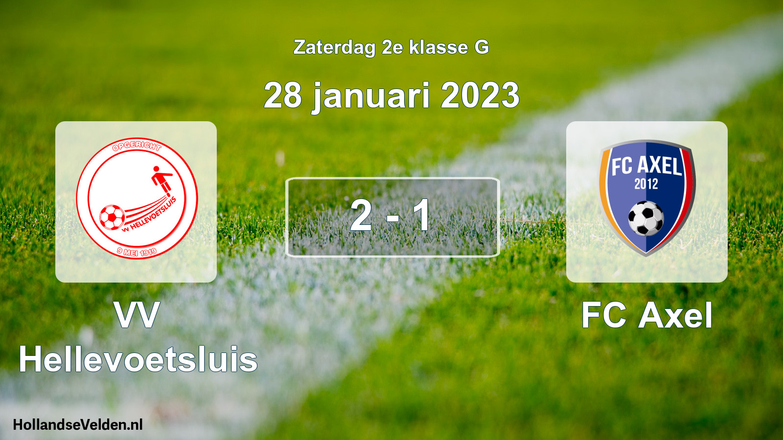 Total number of matches played: VV Hellevoetsluis - FC Axel 2 - 1 (28 January 2023)
