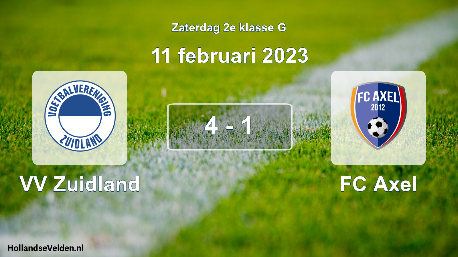 Total number of matches played: VV Zuidland - FC Axel 4 - 1 (11 February 2023)