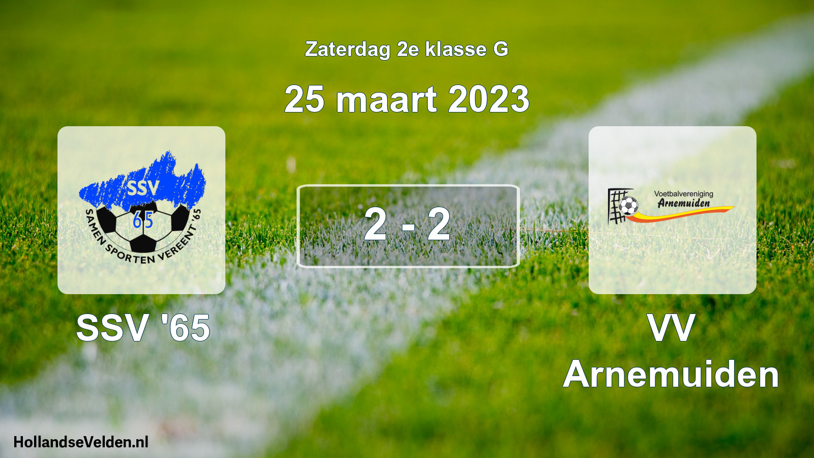 Total number of matches played: SSV '65 - VV Arnemuiden 2 - 2 (25 March 2023)