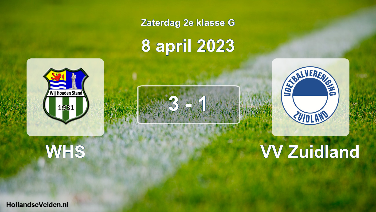 Total number of matches played: WHS - VV Zuidland 3 - 1 (8 April 2023)