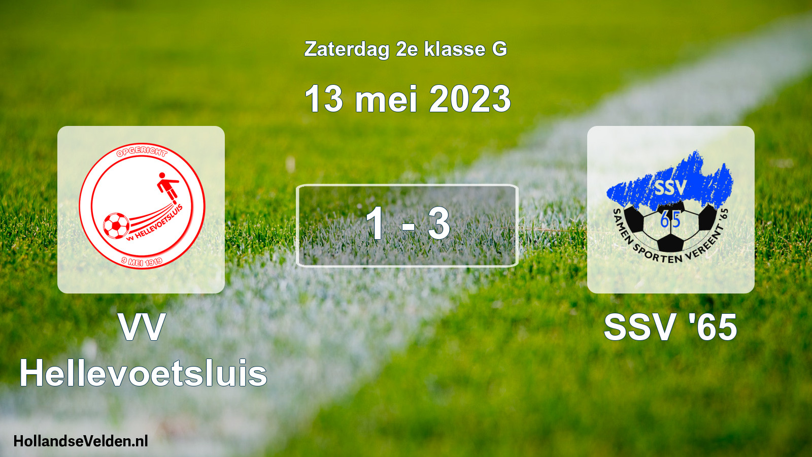 Total number of matches played: VV Hellevoetsluis - SSV '65 1 - 3 (13 May 2023)