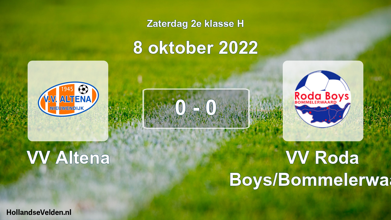 Total number of matches played: VV Altena - VV Roda Boys/Bommelerwaard 0 - 0 (8 October 2022)