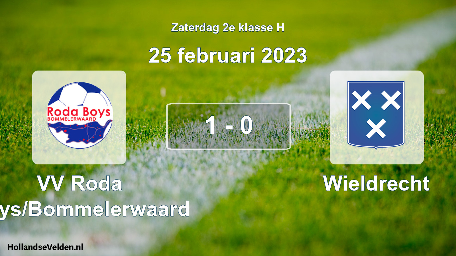 Total number of matches played: VV Roda Boys/Bommelerwaard - Wieldrecht 1 - 0 (25 February 2023)