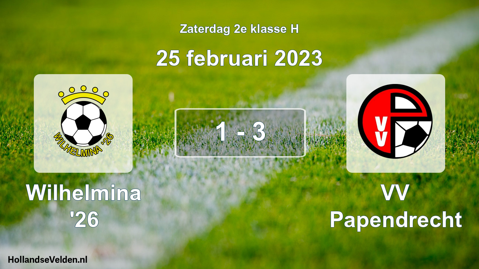 Total number of matches played: Wilhelmina '26 - VV Papendrecht 1 - 3 (25 February 2023)