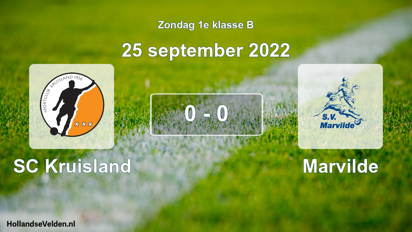 Total number of matches played: SC Kruisland - Marvilde 0 - 0 (25 September 2022)