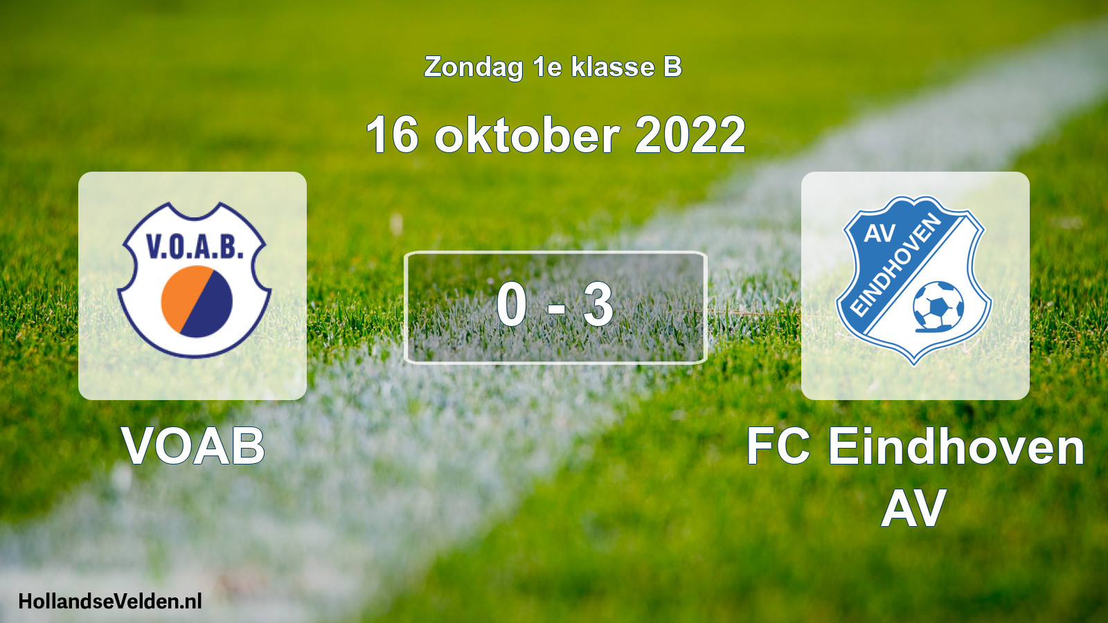 Total number of matches played: VOAB - FC Eindhoven AV 0 - 3 (16 October 2022)