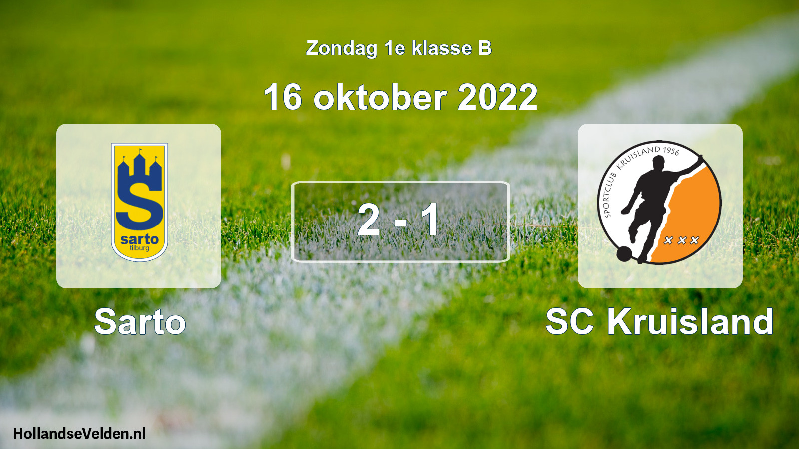 Total number of matches played: Sarto - SC Kruisland 2 - 1 (16 October 2022)
