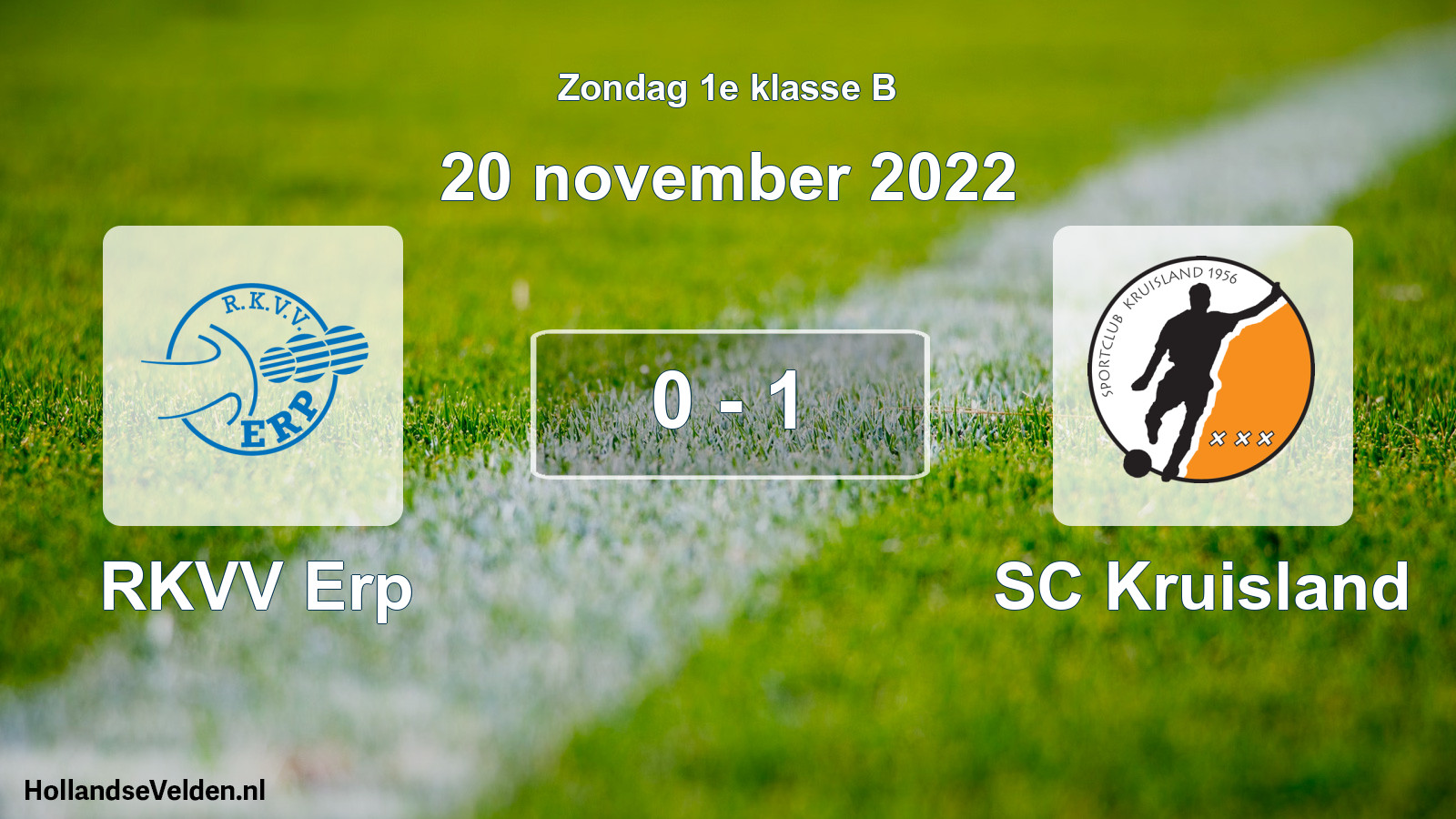 Total number of matches played: RKVV Erp - SC Kruisland 0 - 1 (20 November 2022)