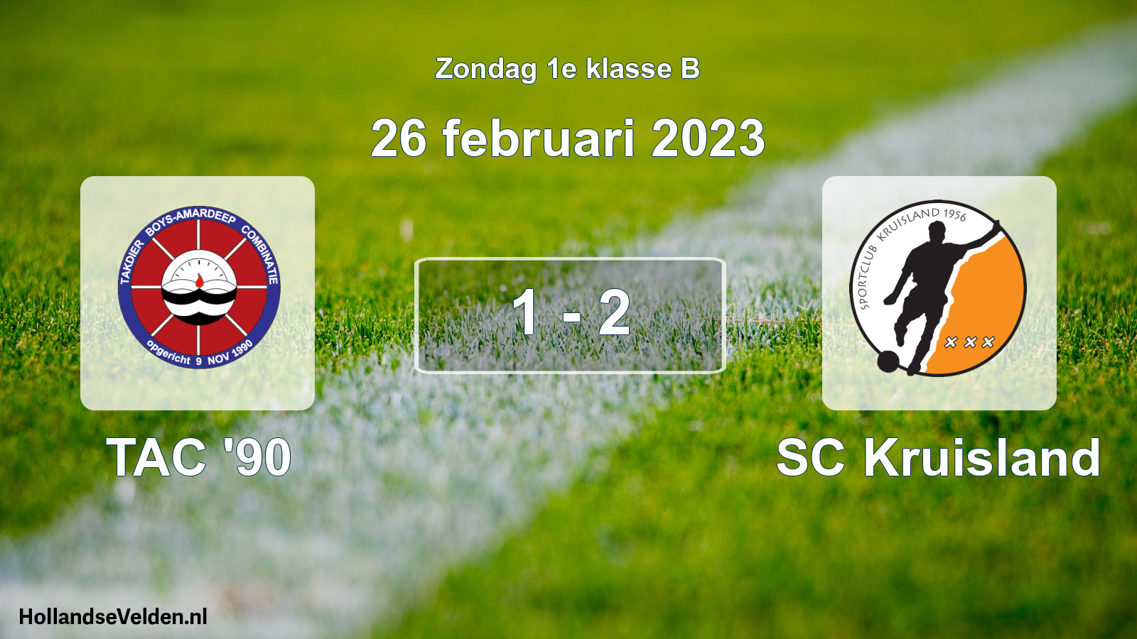 Total number of matches played: TAC '90 - SC Kruisland 1 - 2 (26 February 2023)
