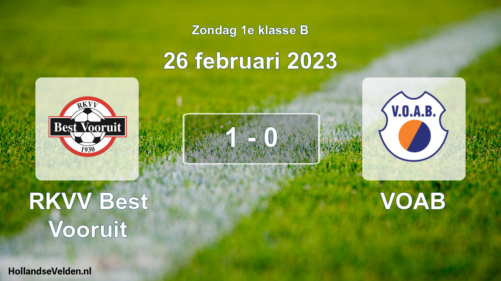 Total number of matches played: RKVV Best Vooruit - VOAB 1 - 0 (26 February 2023)