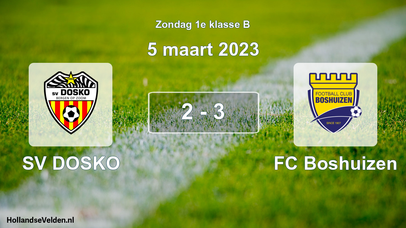 Total number of matches played: SV DOSKO - FC Boshuizen 2 - 3 (5 March 2023)