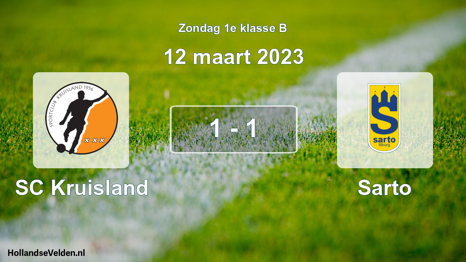 Total number of matches played: SC Kruisland - Sarto 1 - 1 (12 March 2023)