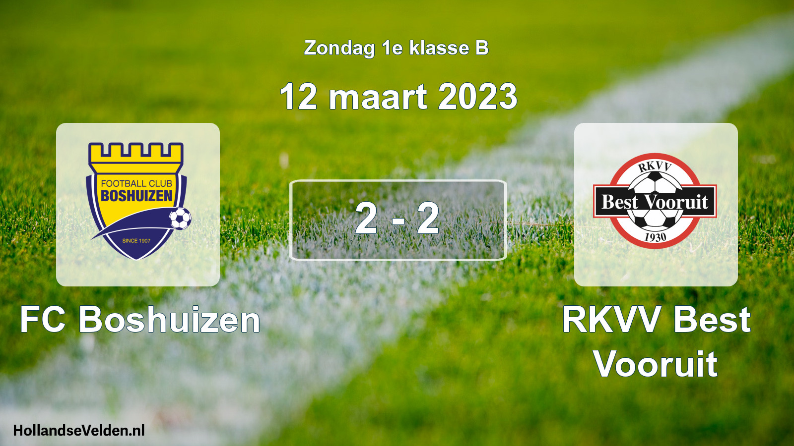 Total number of matches played: FC Boshuizen - RKVV Best Vooruit 2 - 2 (12 March 2023)