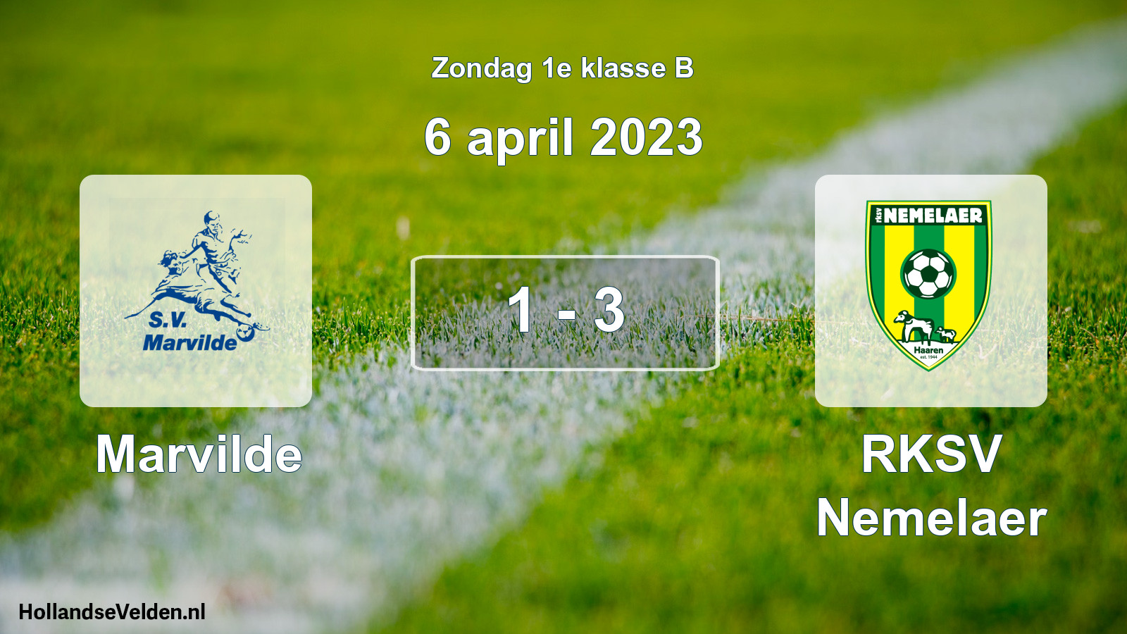 Total number of matches played: Marvilde - RKSV Nemelaer 1 - 3 (6 April 2023)