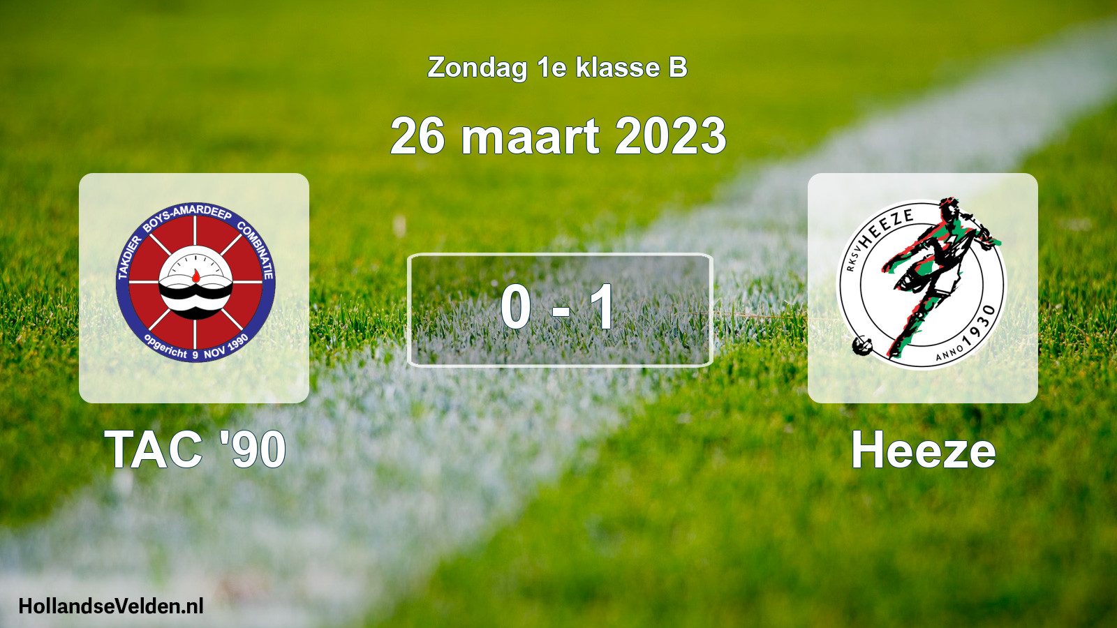 Total number of matches played: TAC '90 - Heeze 0 - 1 (26 March 2023)