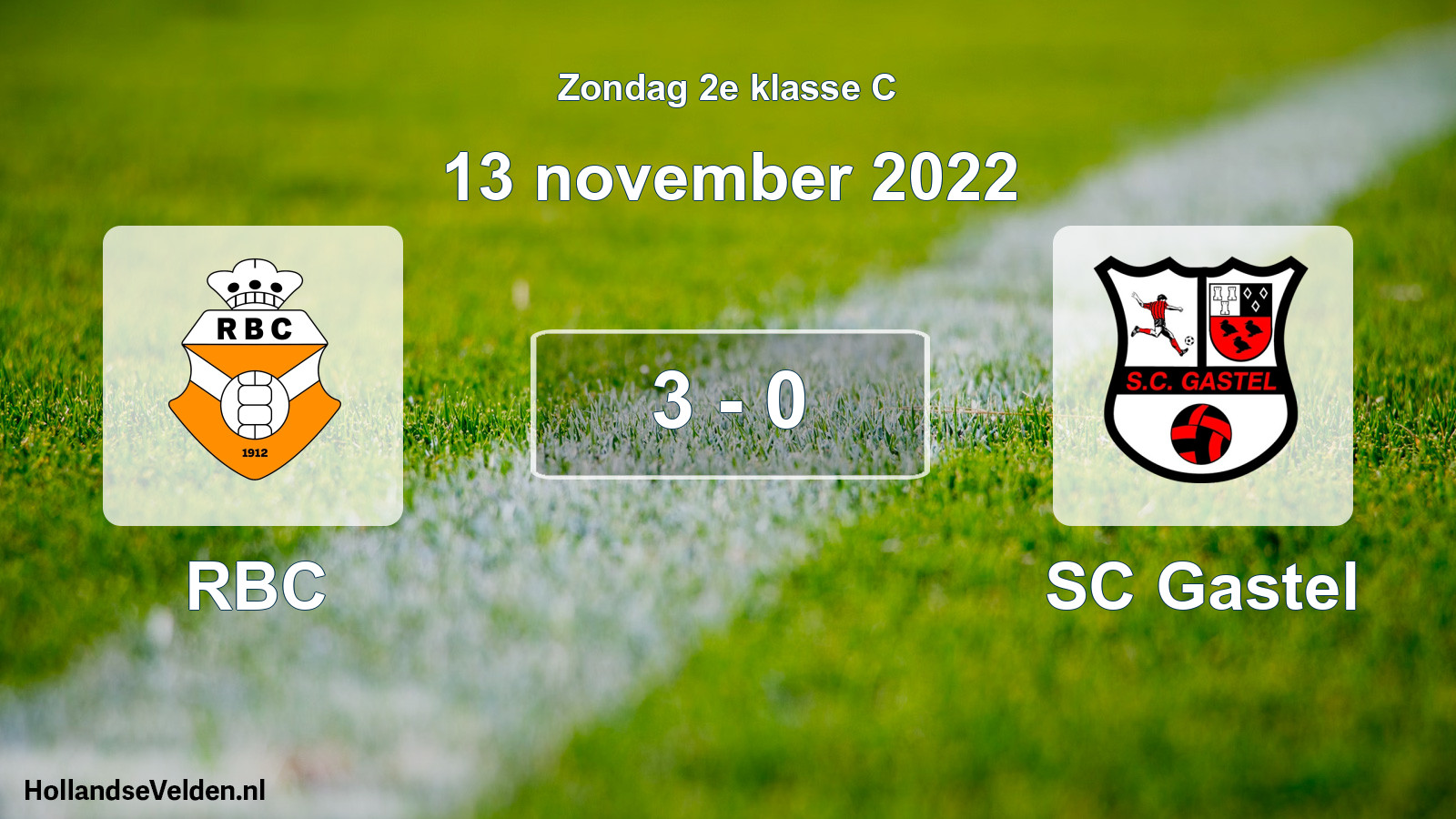 Total number of matches played: RBC - SC Gastel 3 - 0 (13 November 2022)