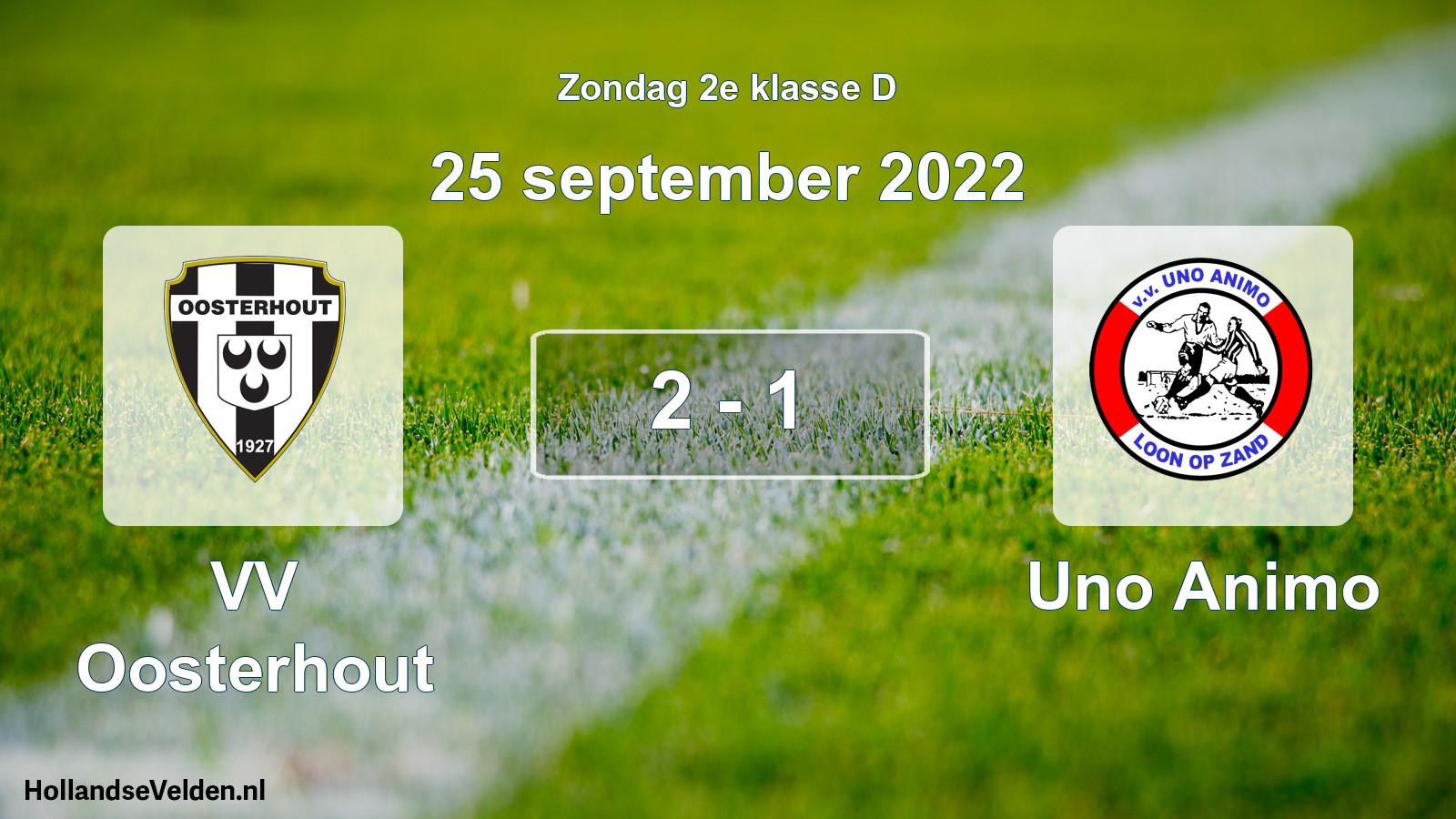 Total number of matches played: VV Oosterhout - Uno Animo 2 - 1 (25 September 2022)