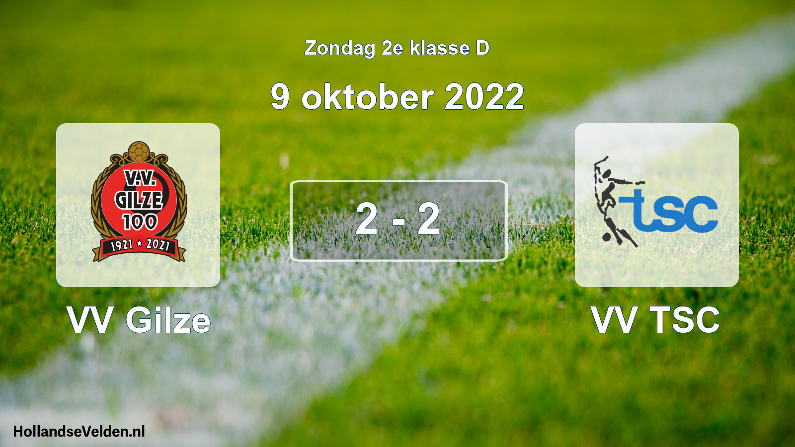 Total number of matches played: VV Gilze - VV TSC 2 - 2 (9 October 2022)