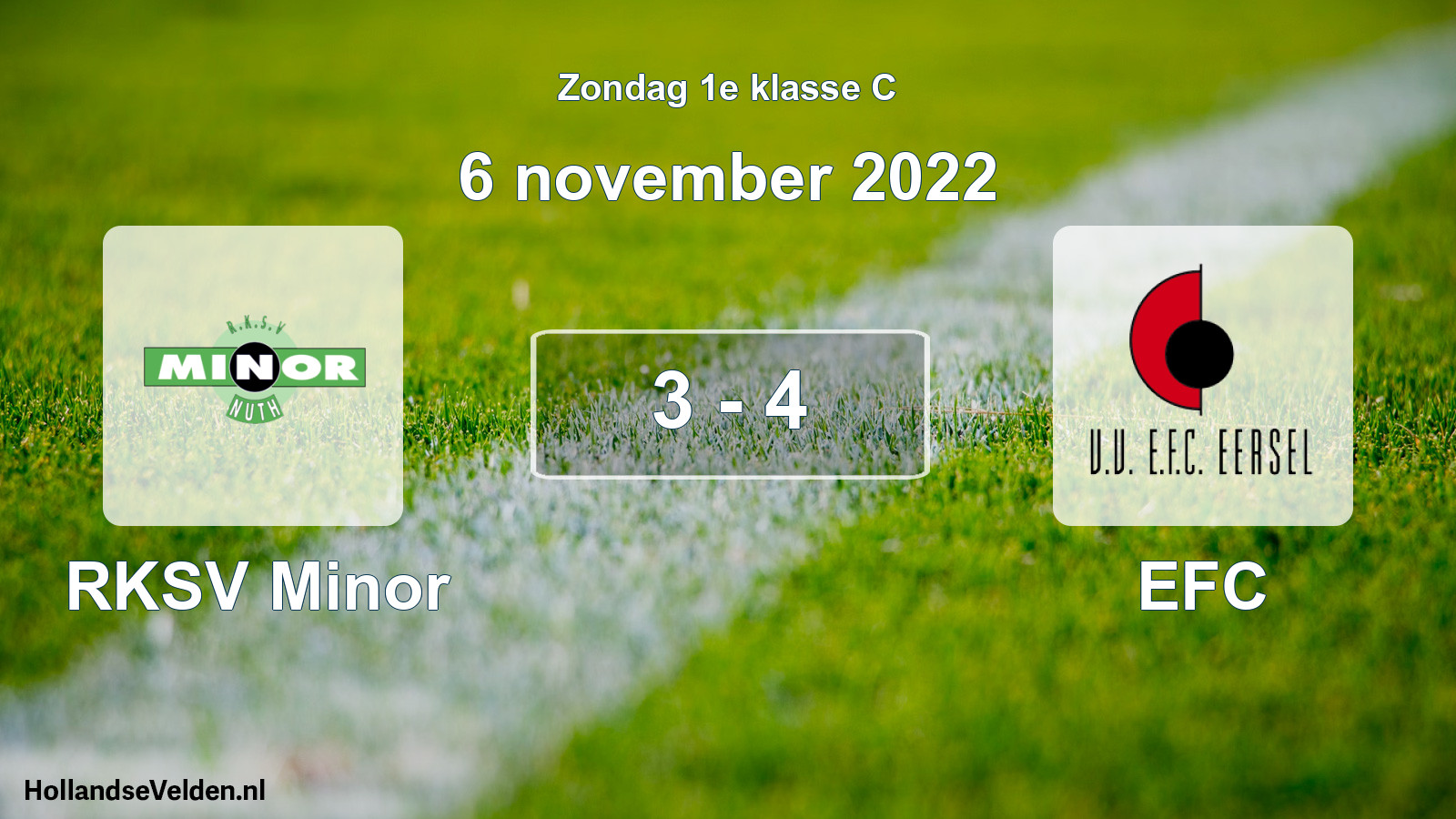 Total number of matches played: RKSV Minor - EFC 3 - 4 (6 November 2022)
