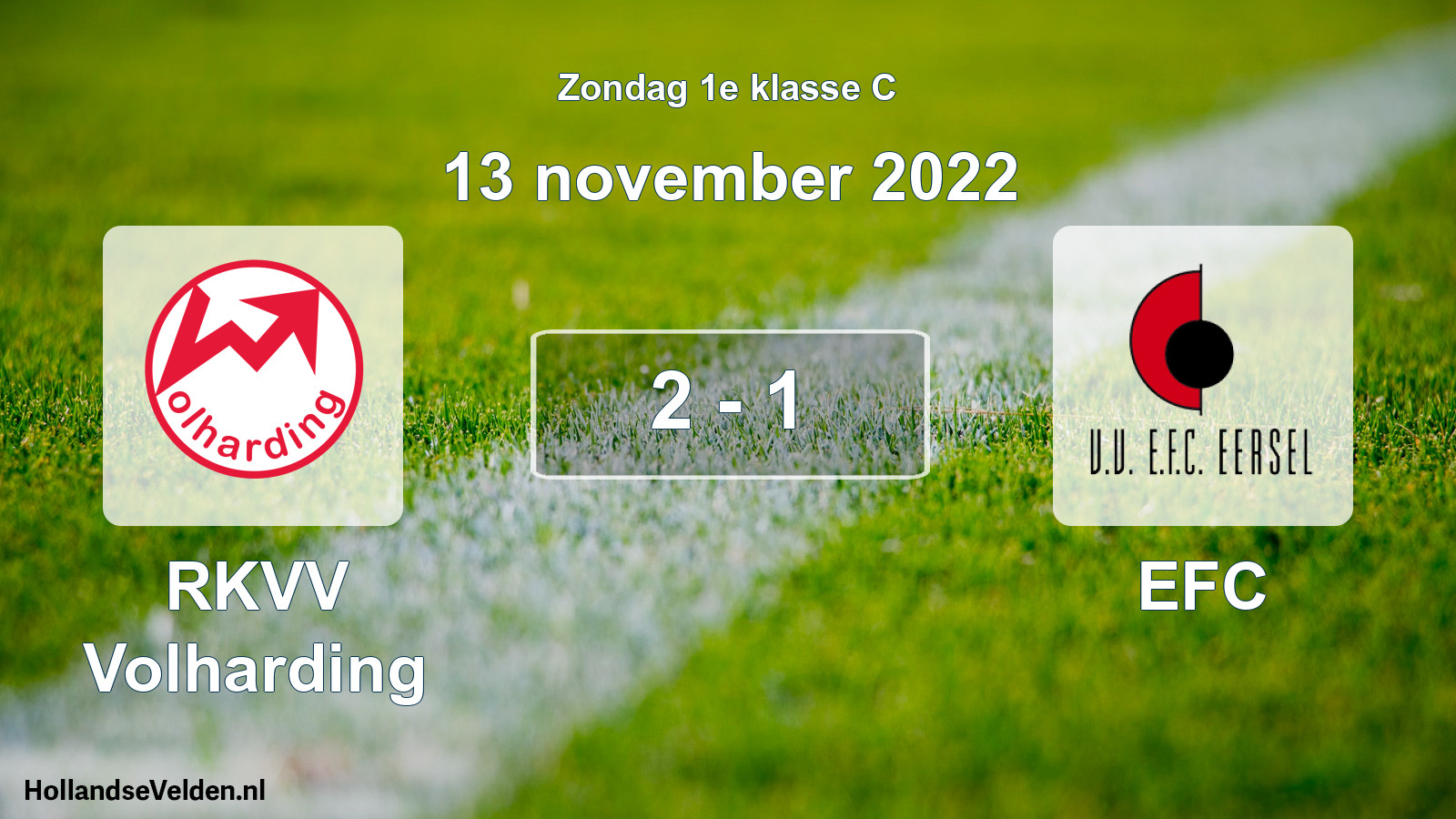 Total number of matches played: RKVV Volharding - EFC 2 - 1 (13 November 2022)