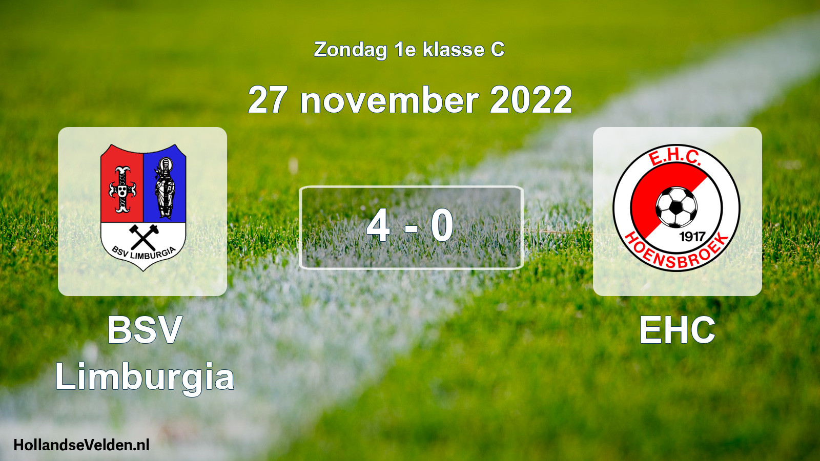 Total number of matches played: BSV Limburgia - EHC 4 - 0 (27 November 2022)
