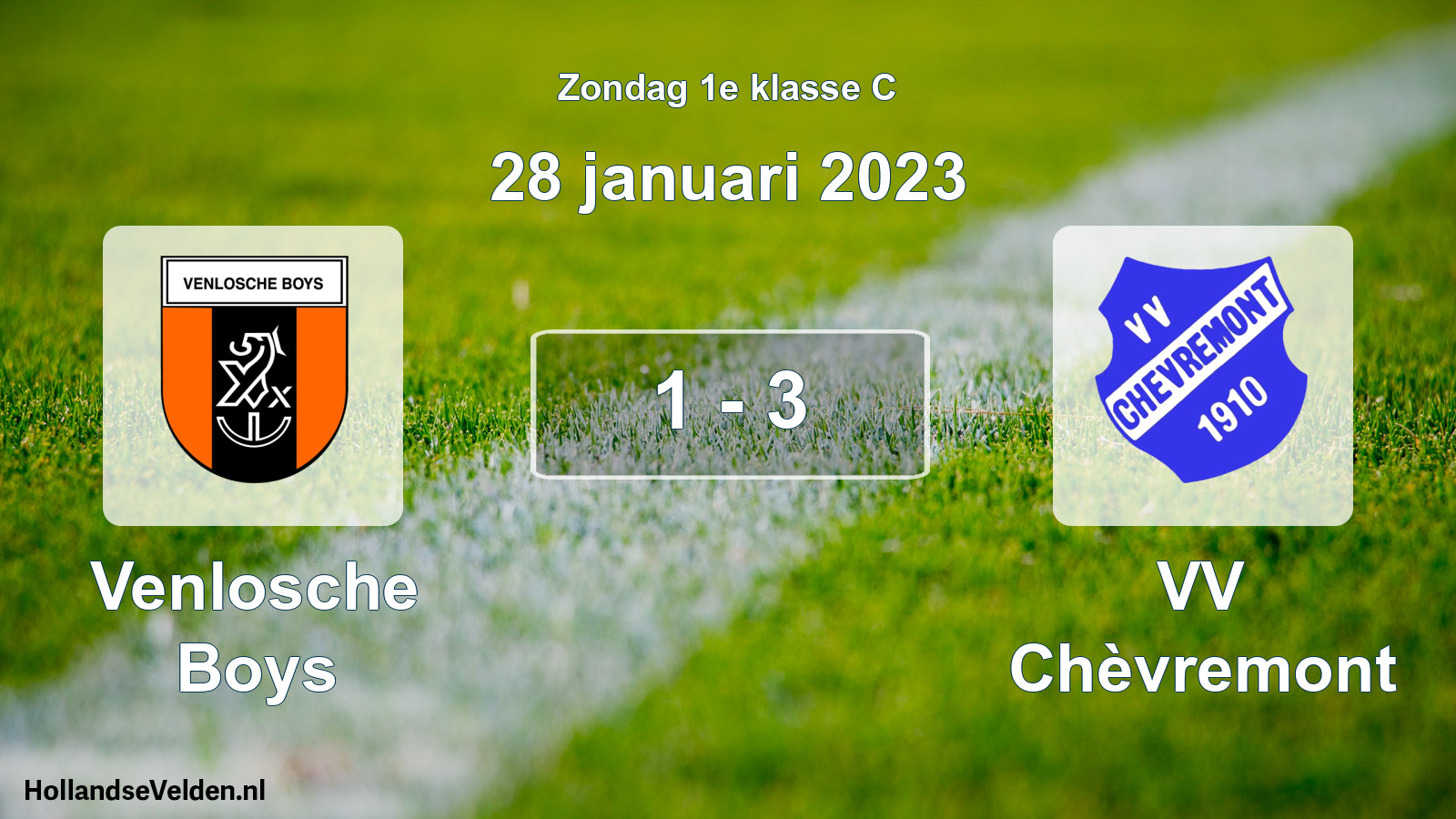 Total number of matches played: Venlosche Boys - VV Chèvremont 1 - 3 (28 January 2023)