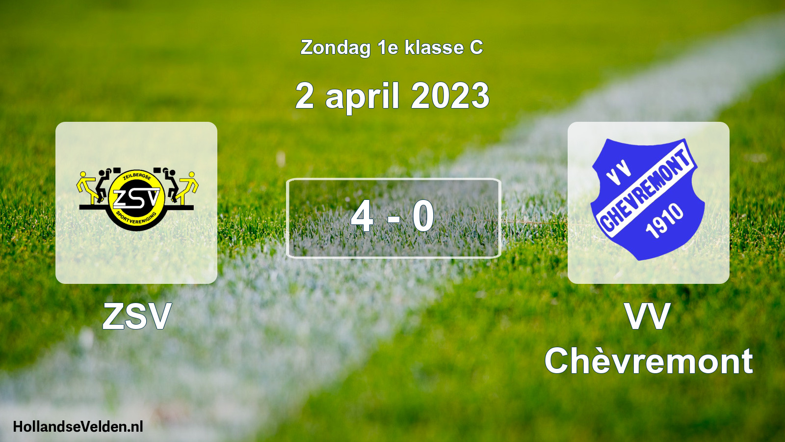 Total number of matches played: ZSV - VV Chèvremont 4 - 0 (2 April 2023)