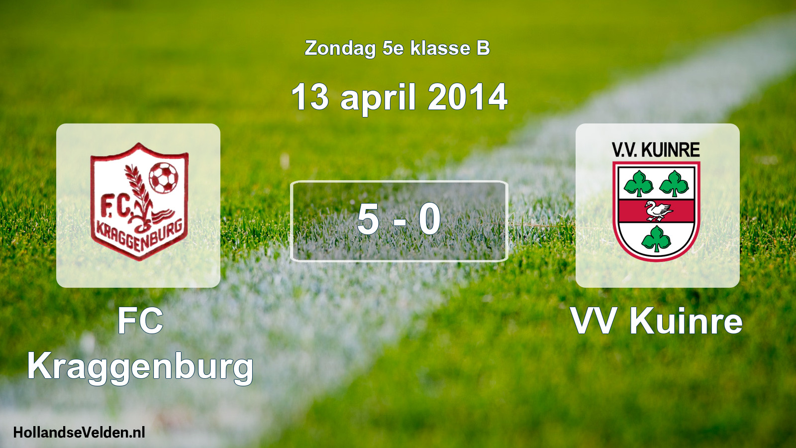 Total number of matches played: FC Kraggenburg - VV Kuinre 5 - 0 (13 April 2014)