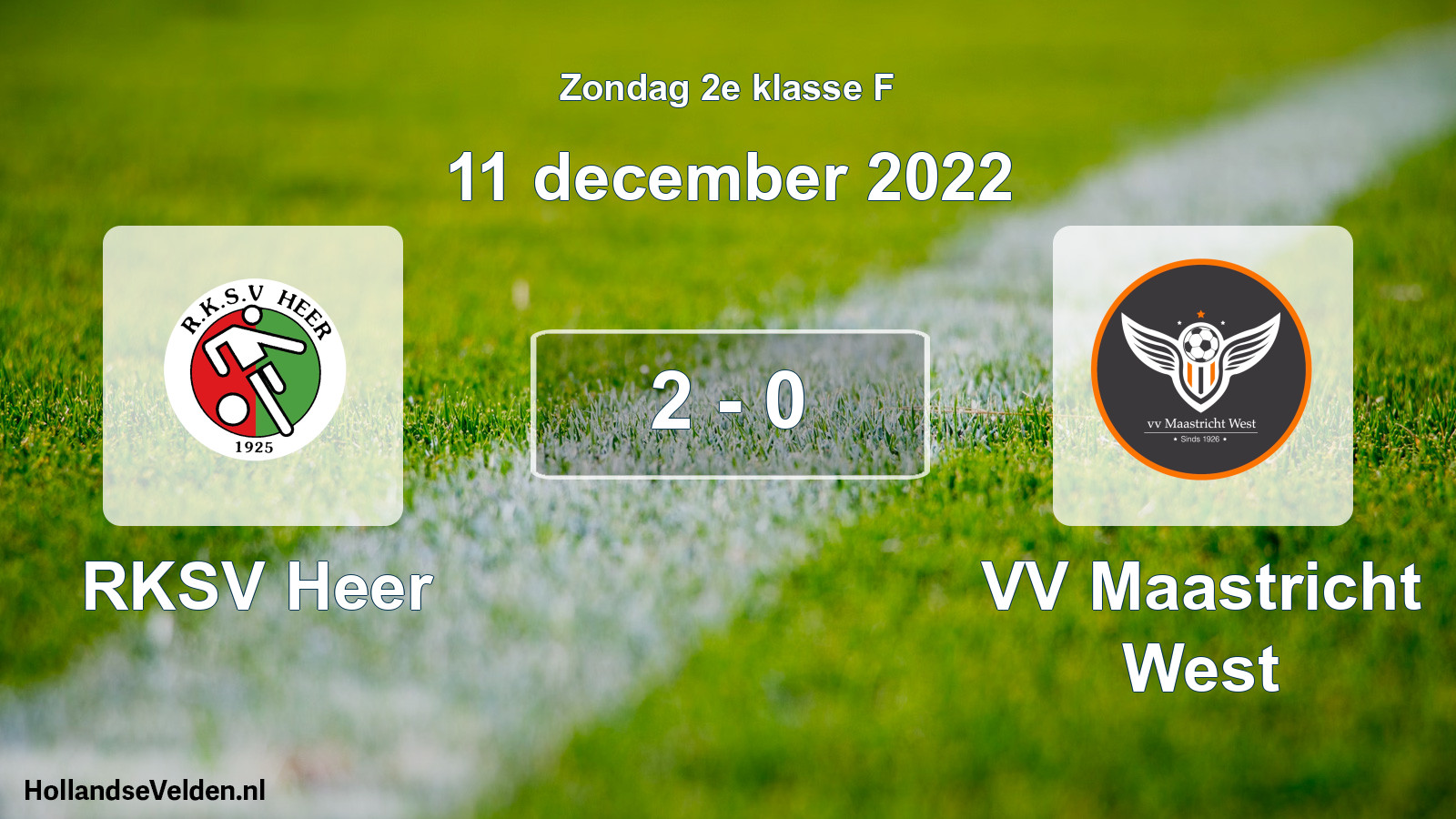 Total number of matches played: RKSV Heer - VV Maastricht West 2 - 0 (11 December 2022)