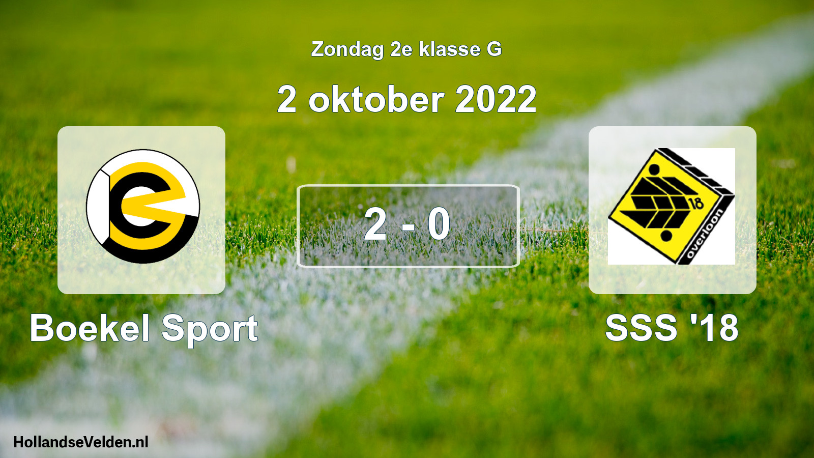Total number of matches played: Boekel Sport - SSS '18 2 - 0 (2 October 2022)