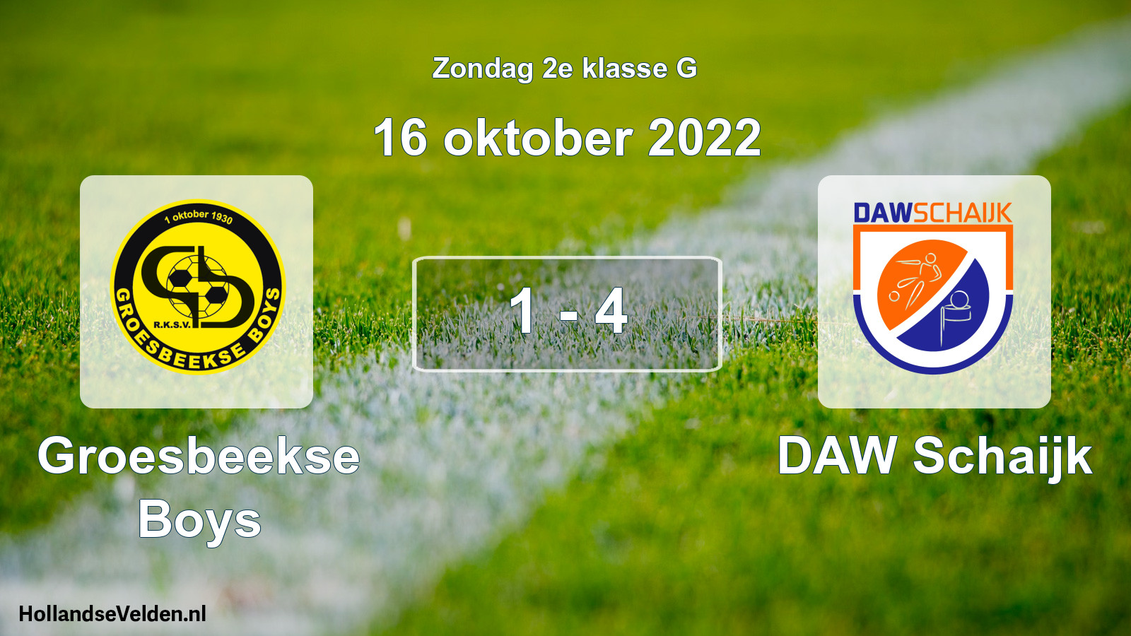 Total number of matches played: Groesbeekse Boys - DAW Schaijk 1 - 4 (16 October 2022)
